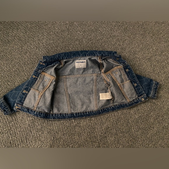 girls denim jacket 3T toddler Old Navy Kids Heart Patterned Blue Jean Jacket - Picture 6 of 16